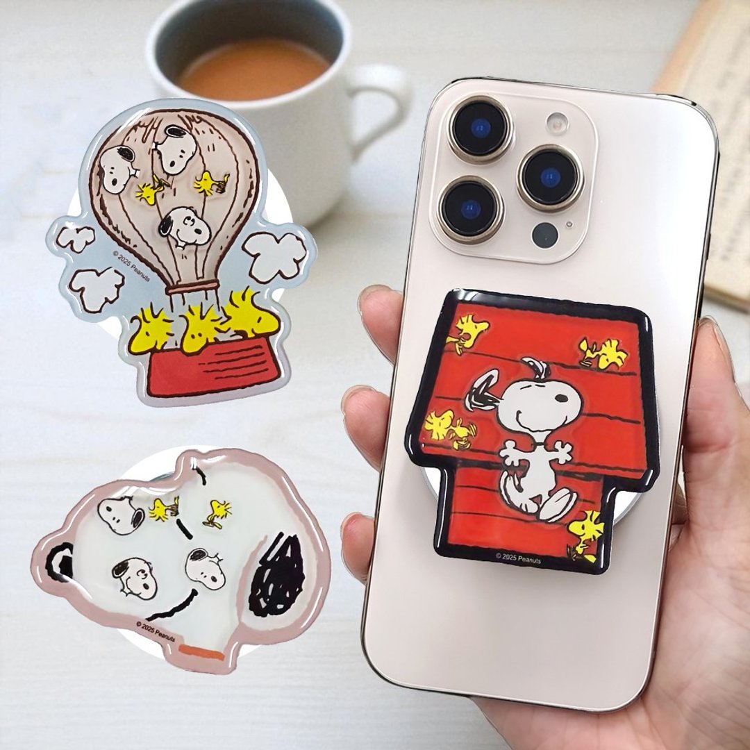 SNOOPY 史努比 摇摇乐造型磁吸气囊手机支架 - 手机座/防尘塞 - 其他材质 多色