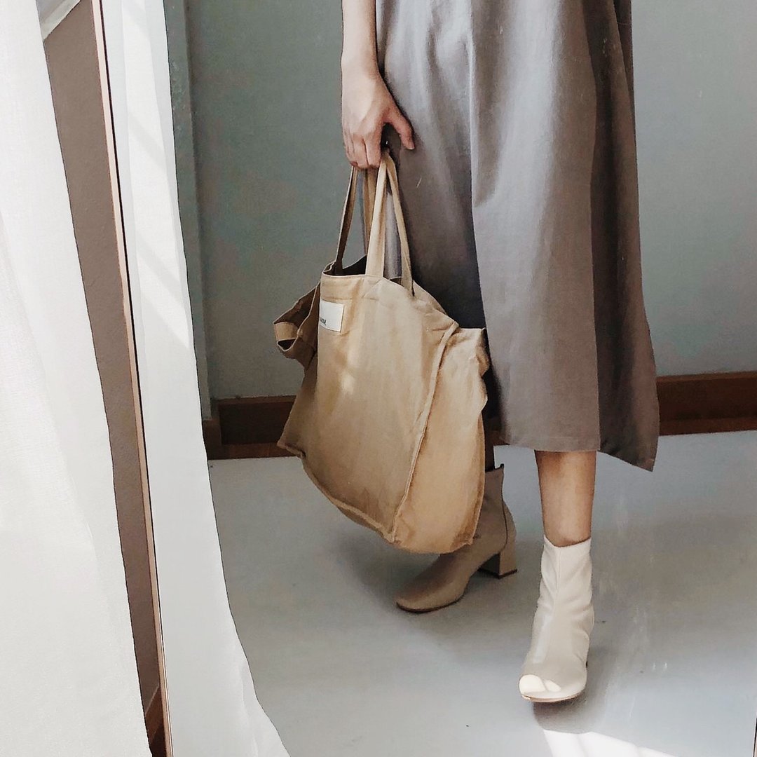 Tote bag Reversible bag &amp; 2way bag - 侧背包/斜挎包 - 棉．麻 