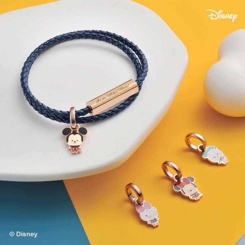 迪士尼 Yululun 特别版 定制化刻字 编织皮革手环 (2色) - 手链/手环 - 真皮 蓝色