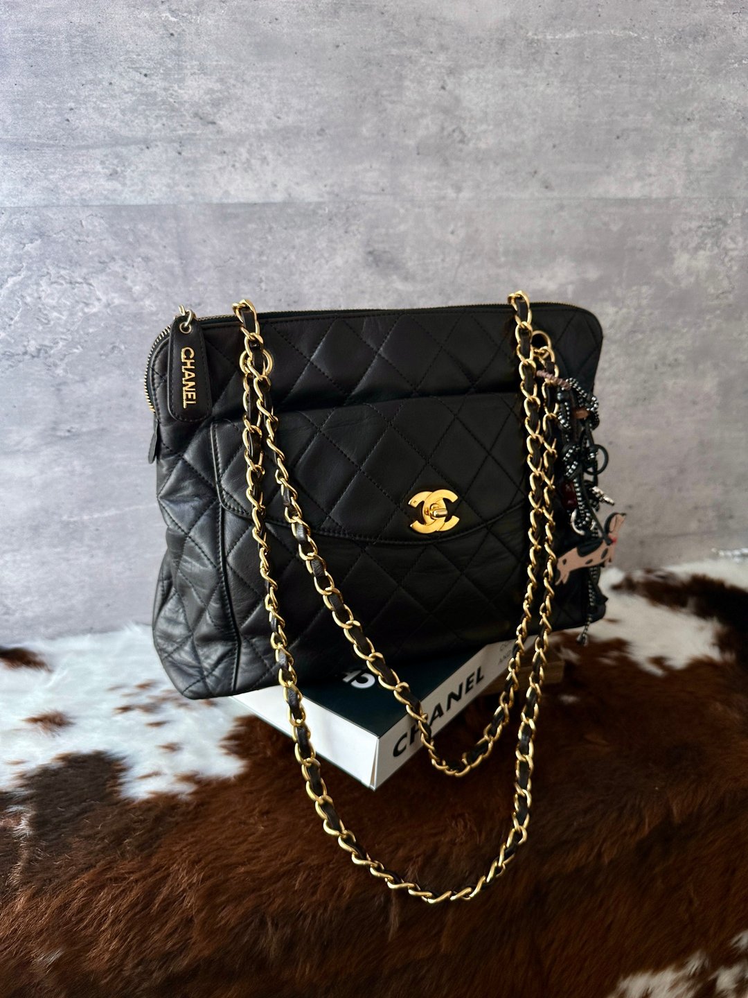 中古包 CHANEL 香奈儿 黑色菱格链条肩背包 - 手提包/手提袋 - 真皮 黑色
