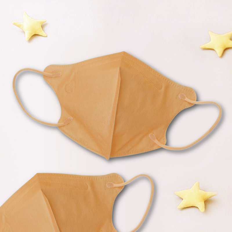 天心/医疗口罩/2~4岁/幼童立体30入/蜡笔系列/鸭鸭橘/素色 - 口罩 - 其他材质 