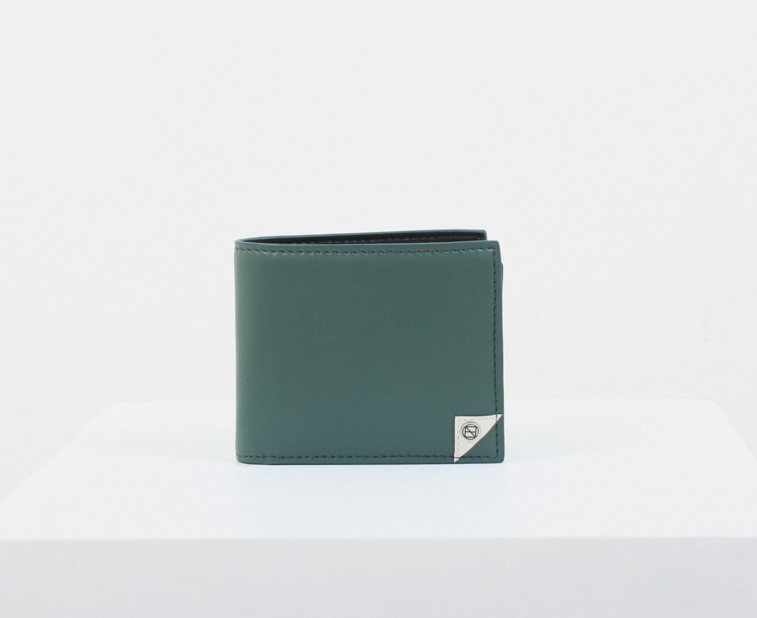 Two-Tone Bifold Wallet 素皮革折叠钱包 ( 绿色 x 米白色 ) - 皮夹/钱包 - 人造皮革 绿色