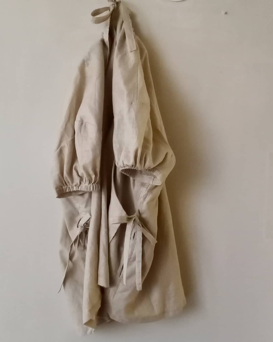 棉麻可束领侧腰对绑口袋上衣-卡其色/黑/深蓝/墨绿/ - 女装上衣 - 棉 卡其色