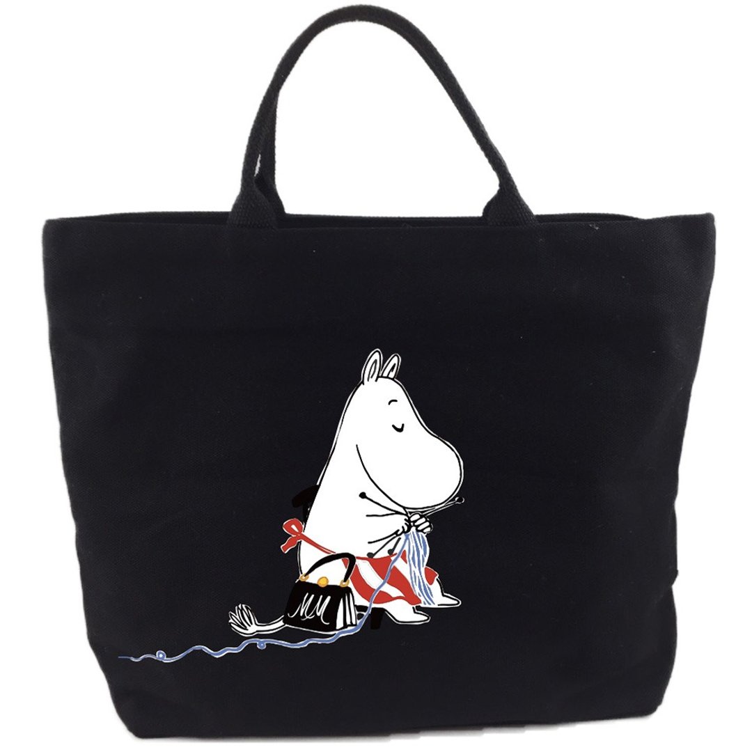 Moomin噜噜米授权-【拉链帆布包-黑】(小) - 手提包/手提袋 - 棉 红色