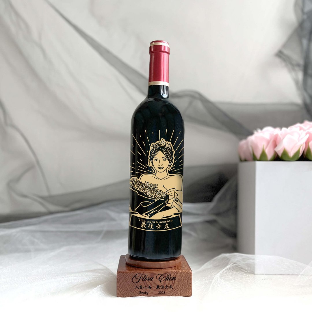 定制化红酒奖座 生日礼物 人像雕刻礼物 情侣礼物 红酒礼物 奖杯 - 酒类 - 玻璃 