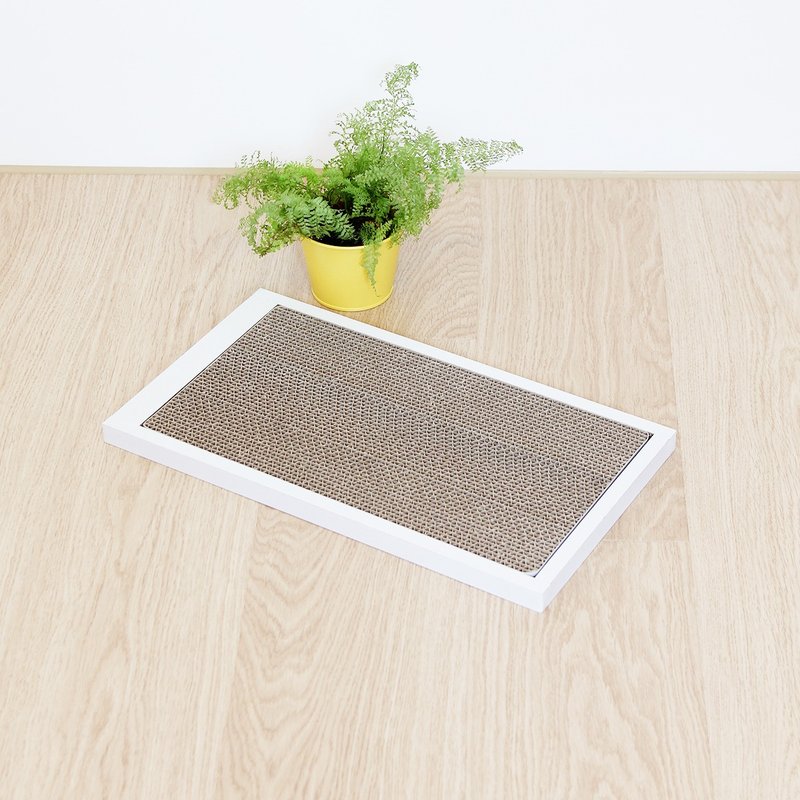 【安阁家】抓抓落砂垫-含集砂盒(清新白) - 猫砂/猫砂垫 - 纸 白色