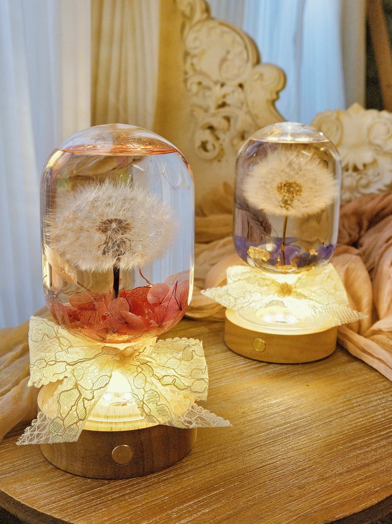 永生花【蒲公英浮游花夜灯】可定制花色 生日礼物 情人节礼物 - 干燥花/捧花 - 植物．花 