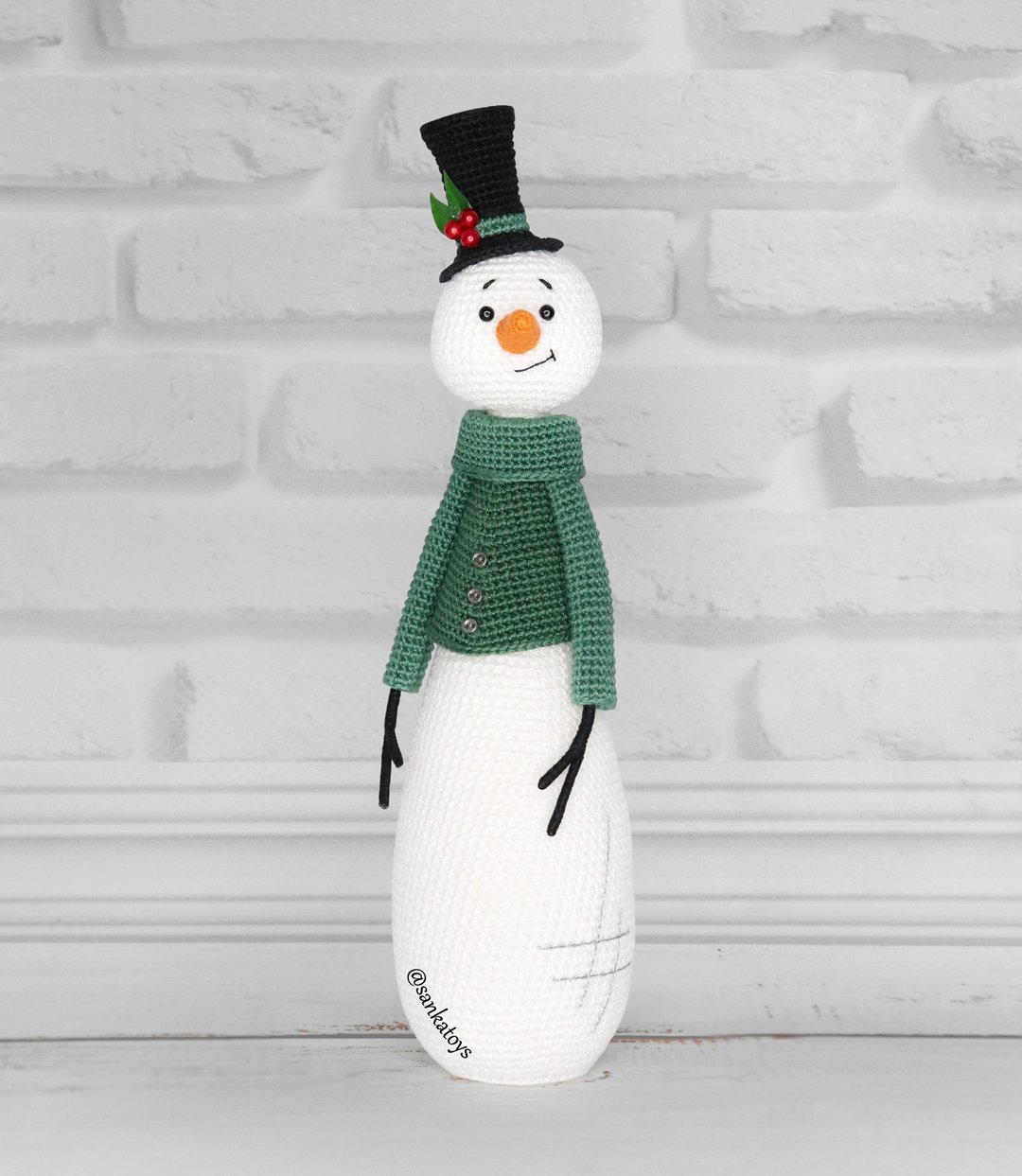 钩针图案雪人绅士，PDF 数位下载，DIY 圣诞节 amigurumi - 手工艺教程/工具书 - 其他材质 