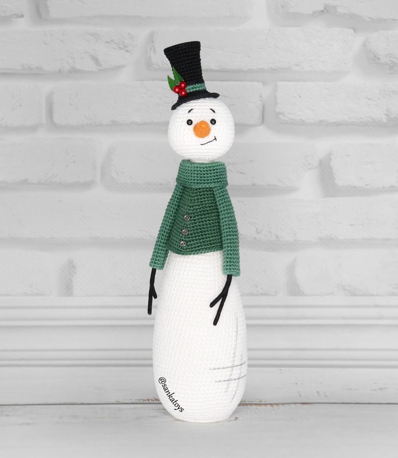 钩针图案雪人绅士，PDF 数位下载，DIY 圣诞节 amigurumi - 手工艺教程/工具书 - 其他材质 