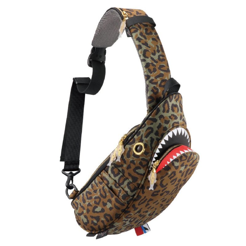 Morn Creations 正版鲨鱼单肩包 豹纹 (SK-429-LC) - 侧背包/斜挎包 - 其他材质 多色