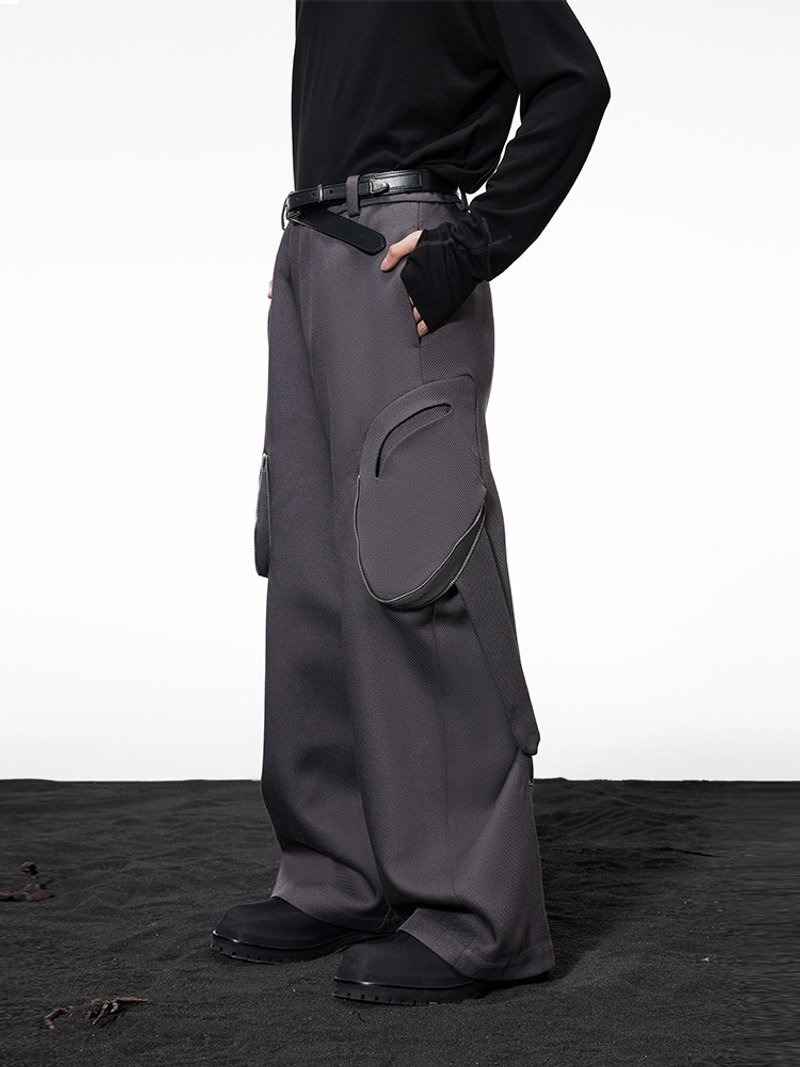 【灰袋鼠】月牙袋多形态绑带工装Cargo长裤 - 男士长裤 - 聚酯纤维 多色