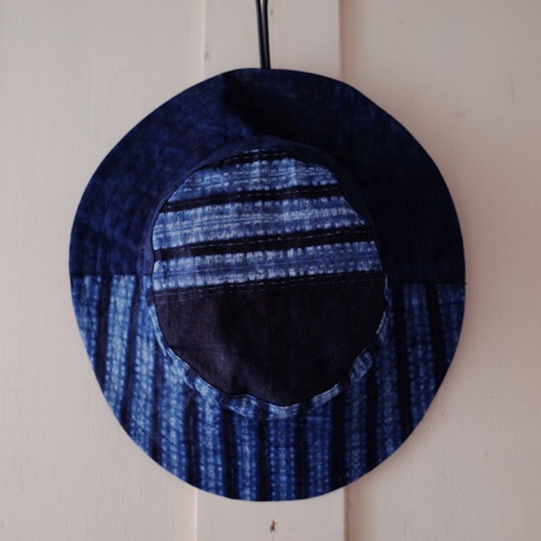 Safari Hat Yoruba Indigo Dye Adile x Banshu Ori - 帽子 - 棉．麻 
