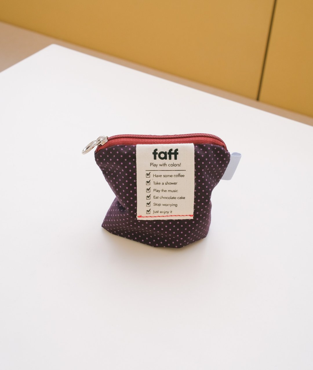 faff Pouch mini 圆点梅红 - 化妆包/杂物包 - 棉 紫色
