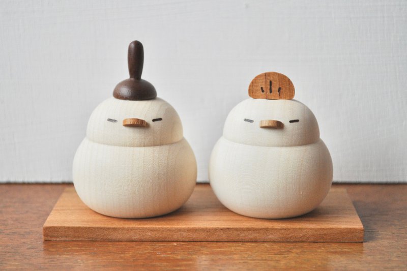 女儿节娃娃小鸟 摆饰 - 玩偶/公仔 - 木头 