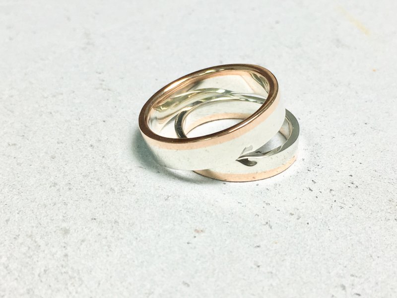 AJEOSSI【手工×定制】925纯银×情侣对戒/婚戒/情人节礼 (一对) - 对戒 - 纯银 银色