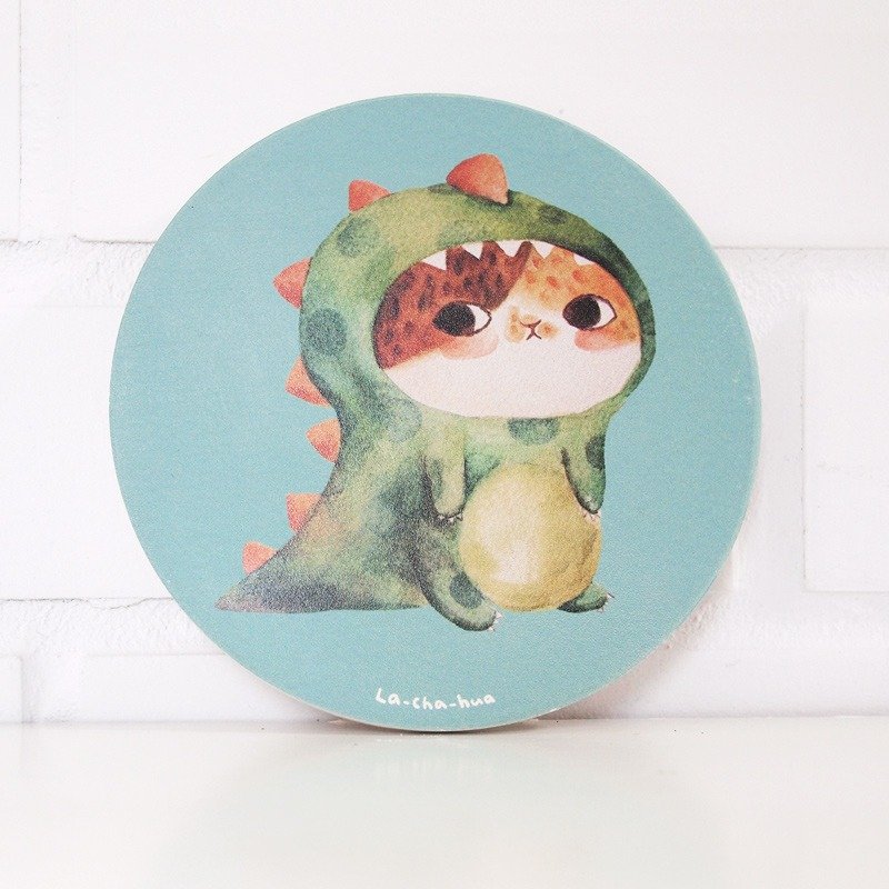 猫咪陶瓷吸水杯垫-花花龙 - 杯垫 - 其他材质 蓝色