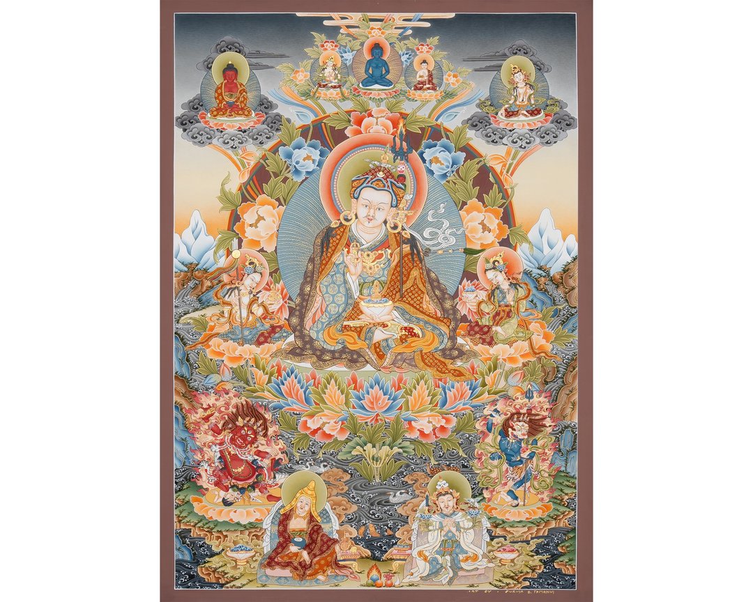 连接神圣传统 展示莲花生大士唐卡作为提醒 - 墙贴/壁贴 - 其他材质 多色