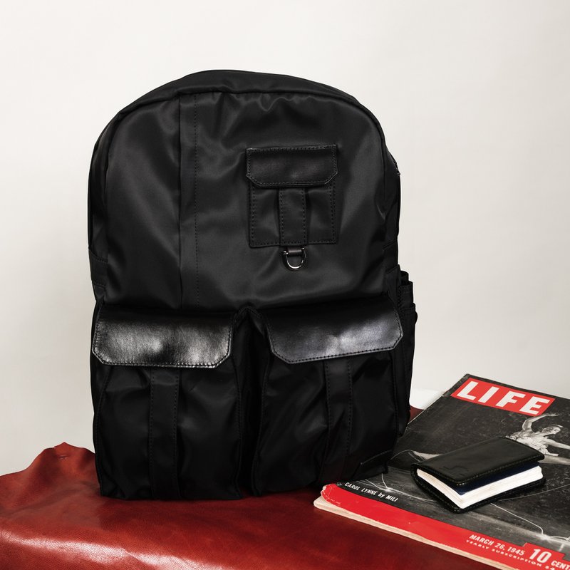 Brutalist Backpack|后背包|电脑包|笔电包|防水背囊|男友礼物 - 后背包/双肩包 - 尼龙 黑色