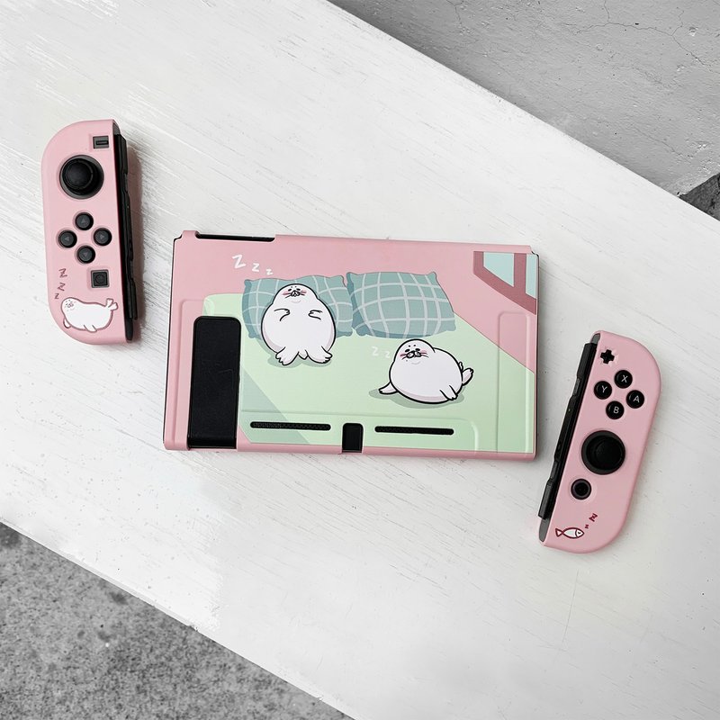 赖在床上的废物小海豹 粉红色磨砂软壳 Switch 保护套 - 数码小物 - 橡胶 粉红色