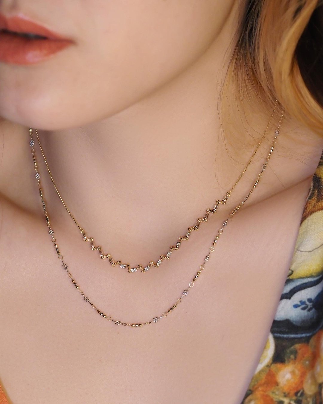 Tri-Gold Kuroba Necklace  | 日系三色纯金颈链 | 18K 三色黄金 - 项链 - 贵金属 金色