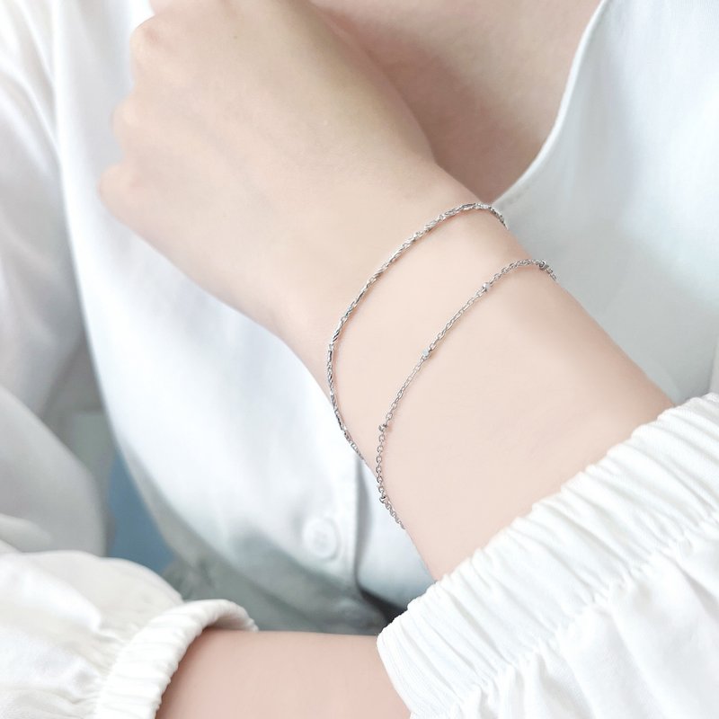 质感饰品 925纯银 雕刻 手链 闺蜜 姊妹 送礼 生日礼物 毕业 - 手链/手环 - 银 银色