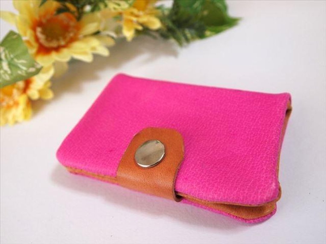 [Pig leather soft card case] by color leather 1532001 - 其他 - 真皮 粉红色