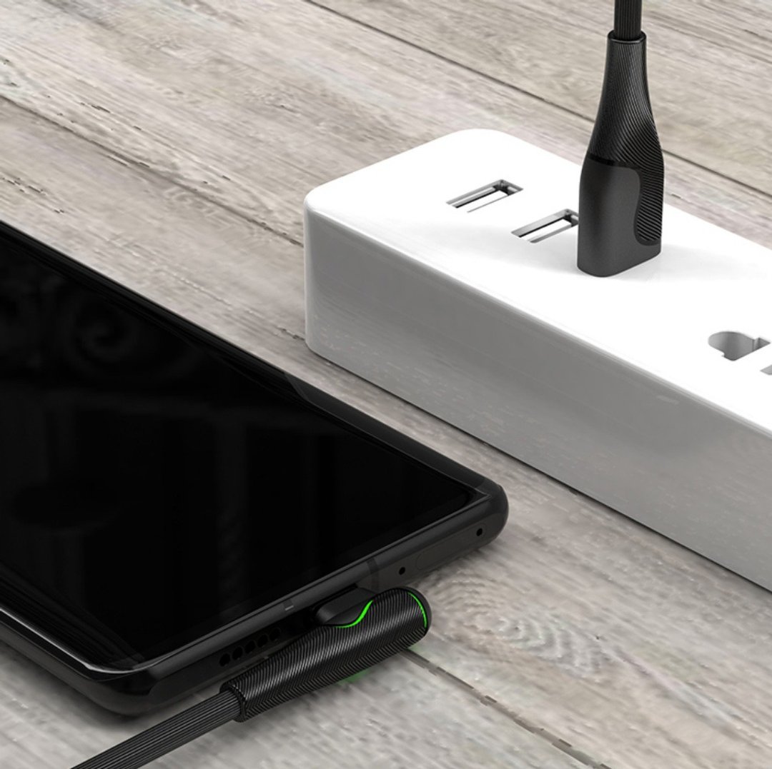 L型充电器|手游必备神器|LED炫光电竞数据线 TypeC iPhone iPad - 充电宝/传输线 - 塑料 黑色