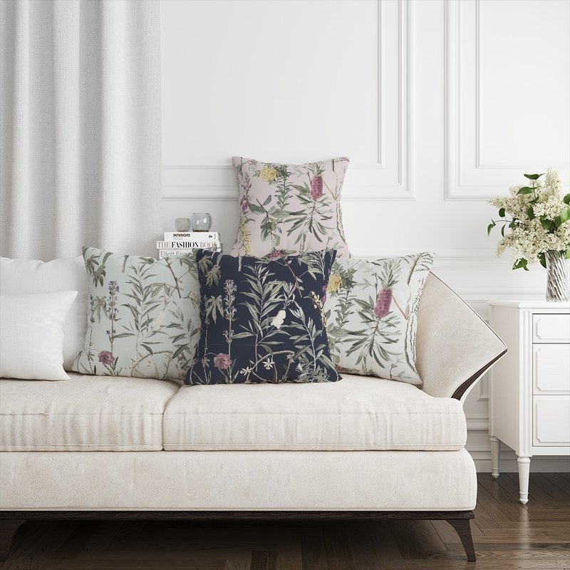 HC印花抱枕套 欧美花版 1组3个 HC7003 繁花锦草 - 枕头/抱枕 - 聚酯纤维 