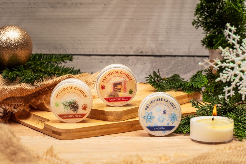美国 PET HOUSE 室内除臭宠物香氛蜡烛-3入试闻套组 宠物友善 - 蜡烛/烛台 - 蜡 