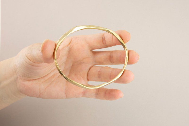 敲击纹中性黄铜手环-黄铜-手作 - 手链/手环 - 铜/黄铜 金色