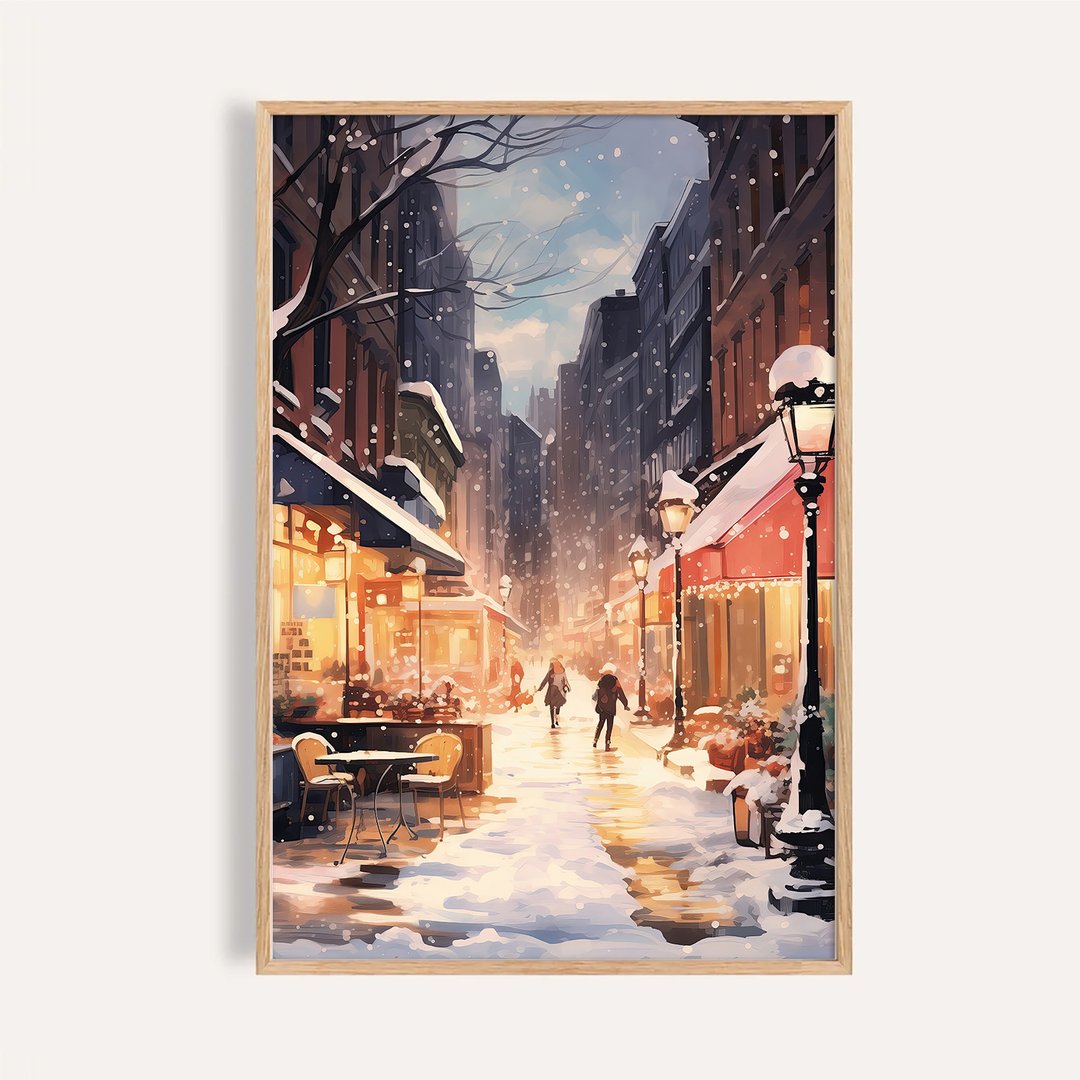 城市冬季风格 / 雪夜街角 挂画 海报 无框画 - 海报/装饰画/版画 - 纸 