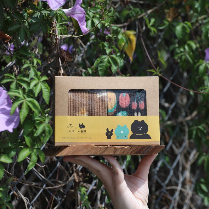 【联名袜款】小创袜 x 小黄间 - 野餐系列两双组 - 袜子 - 棉．麻 