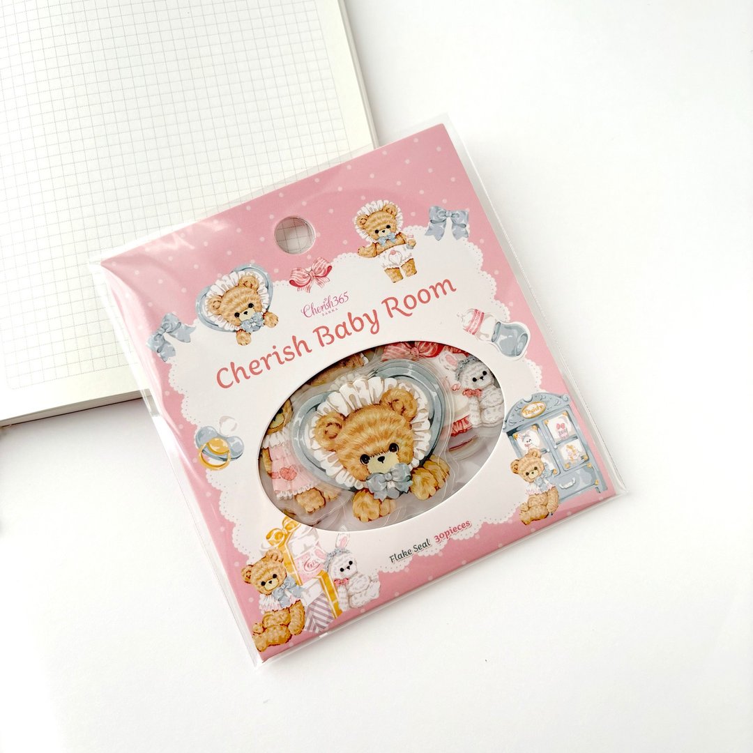 Cherish365 【Cherish Baby Room】雾面 PET 转印贴纸 30 张 CHO383 - 贴纸 - 防水材质 粉红色