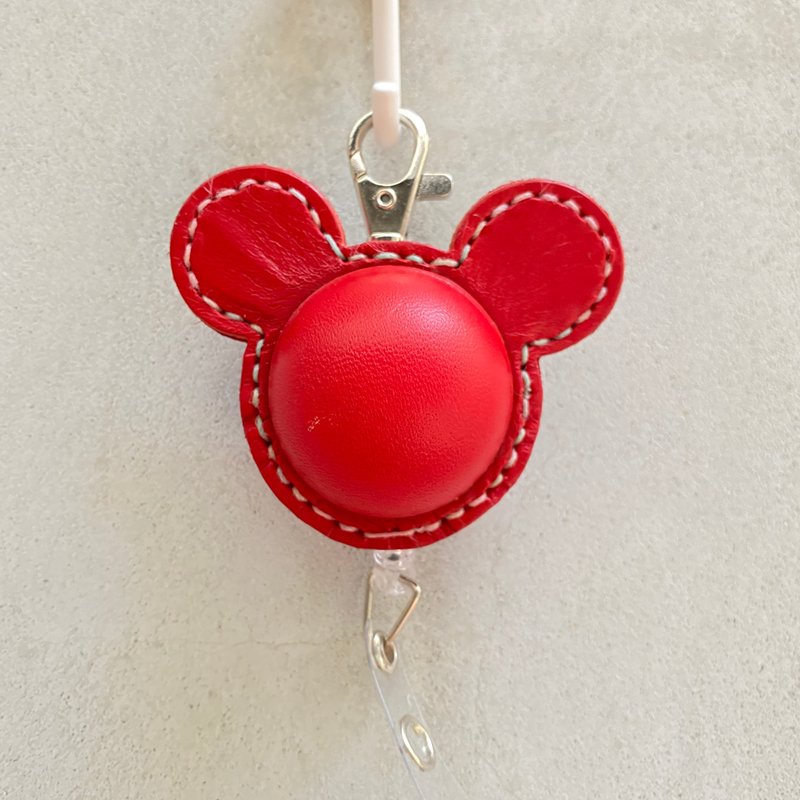 米奇植鞣牛皮胖肚肚伸缩拉拉扣 红吱吱 通勤 上班族 易拉扣 - 证件套/卡套 - 真皮 红色