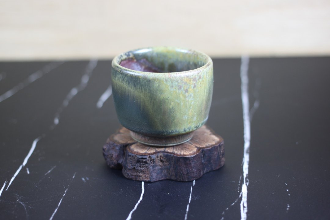 【钟声响起】柴烧 天目釉 手拉坏杯 莺歌陶艺名家叶敏祥作 - 茶具/茶杯 - 陶 