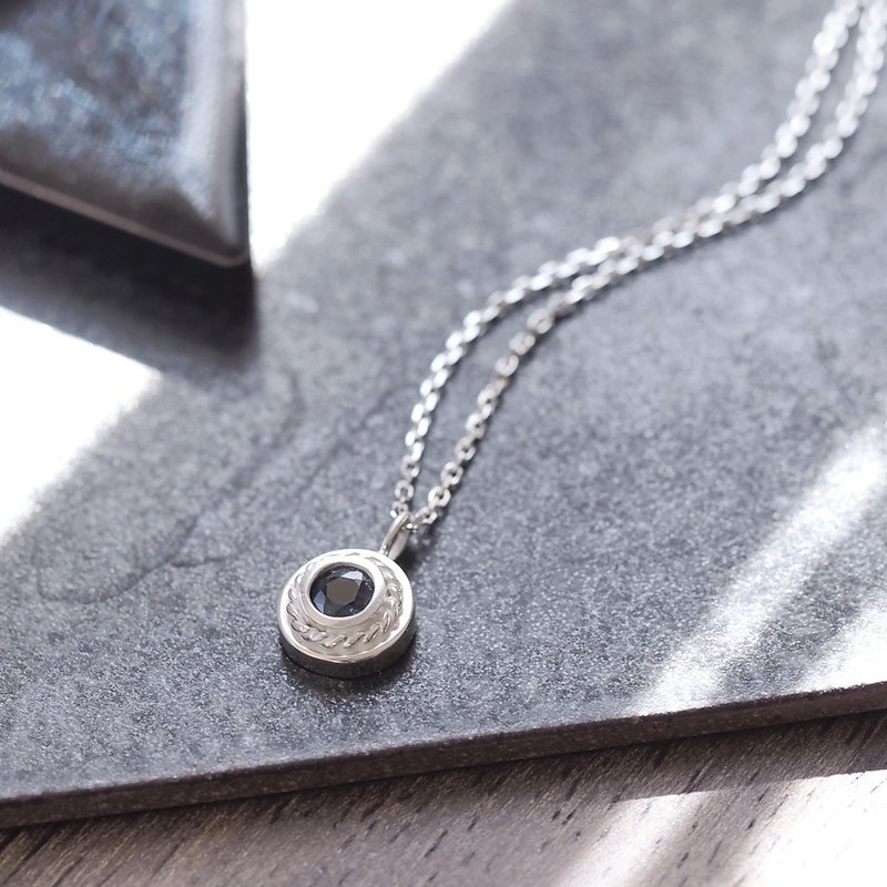 蓝宝石 扭纹 项链 925银 - 项链 - 其他金属 蓝色