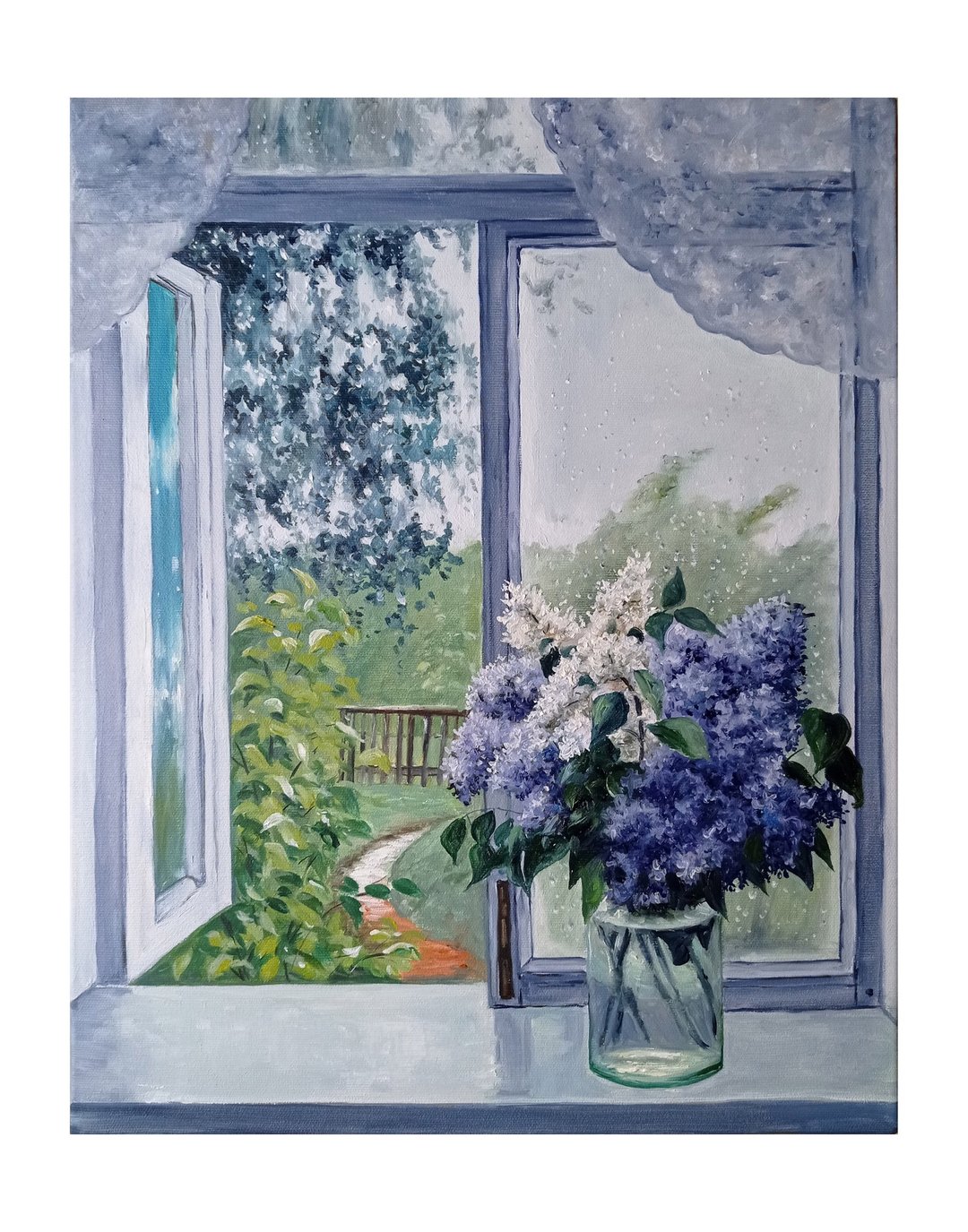 花画  花卉植物 挂画  原画  手绘  紫丁香 - 墙贴/壁贴 - 其他材质 紫色
