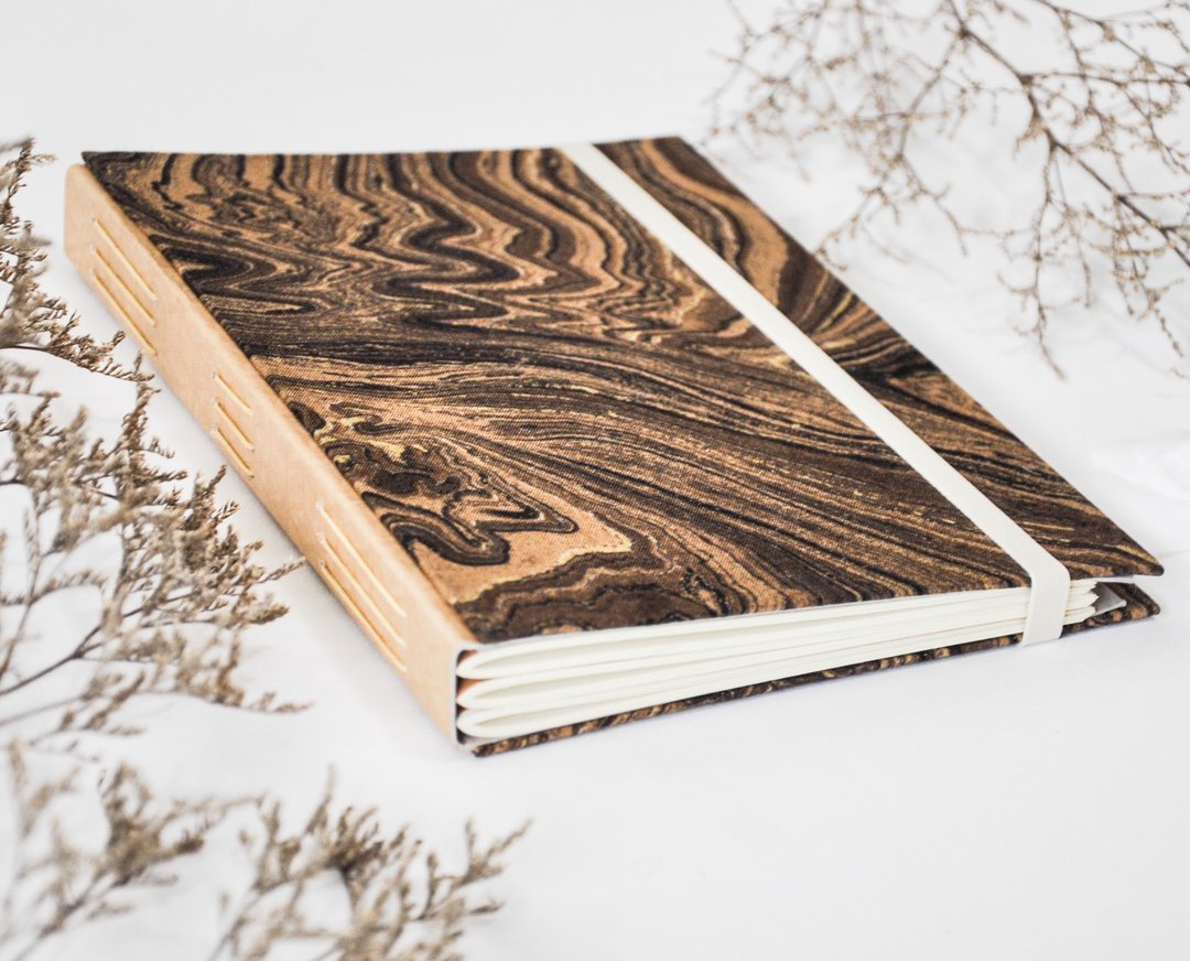Handmade note book - 笔记本/手帐 - 棉 咖啡色