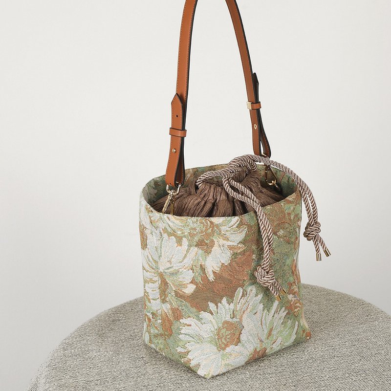 Monet-Monet Olive 2WAY BUCKET BAG - 手提包/手提袋 - 其他金属 卡其色
