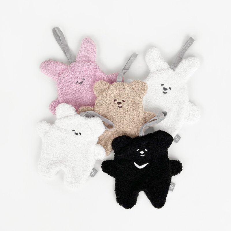 布偶擦手巾-叛逆熊&小丑兔 - 毛巾浴巾 - 尼龙 多色