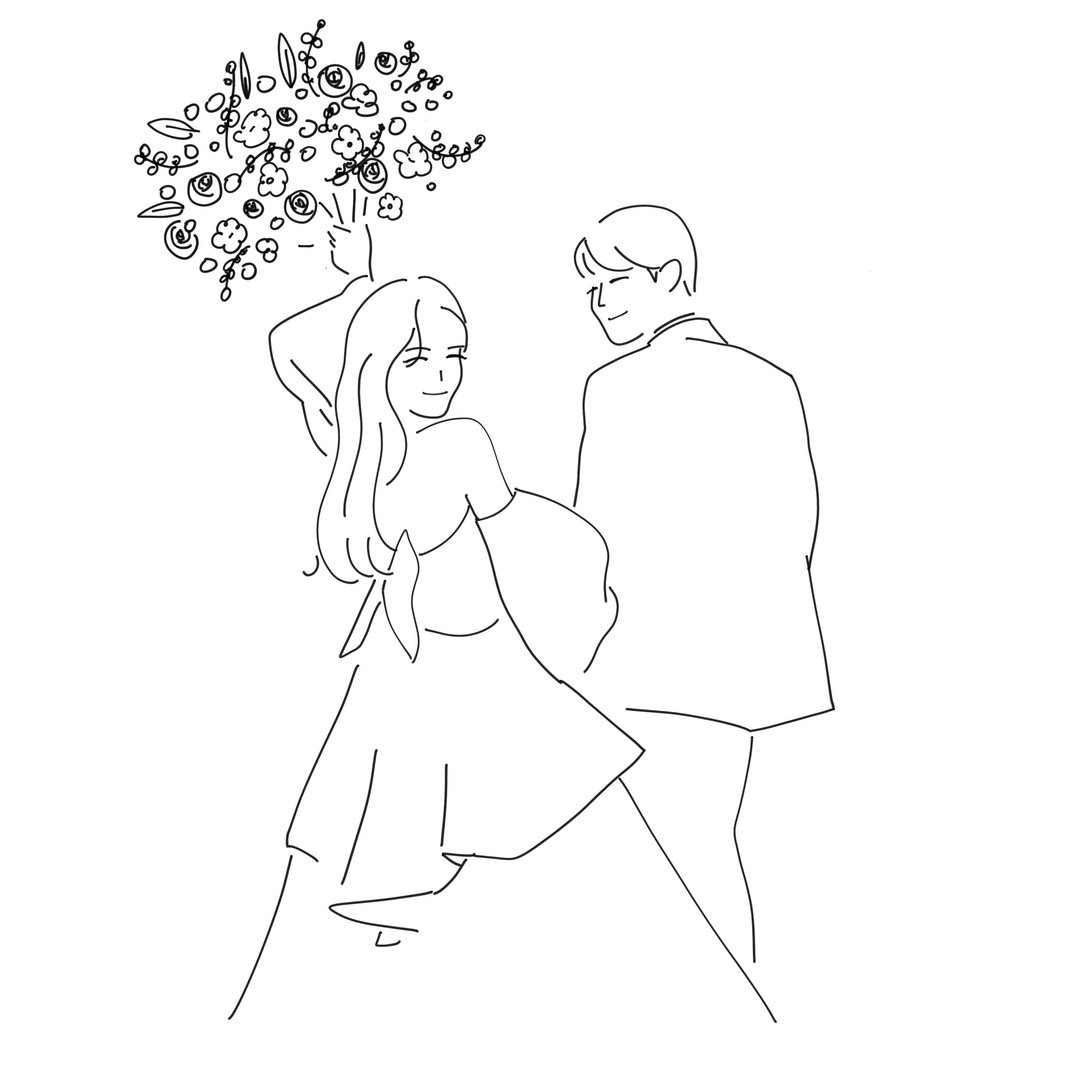 【定制】日系简约线条似颜绘 - 电子手绘真人画像/绘画/插画 - 其他材质 