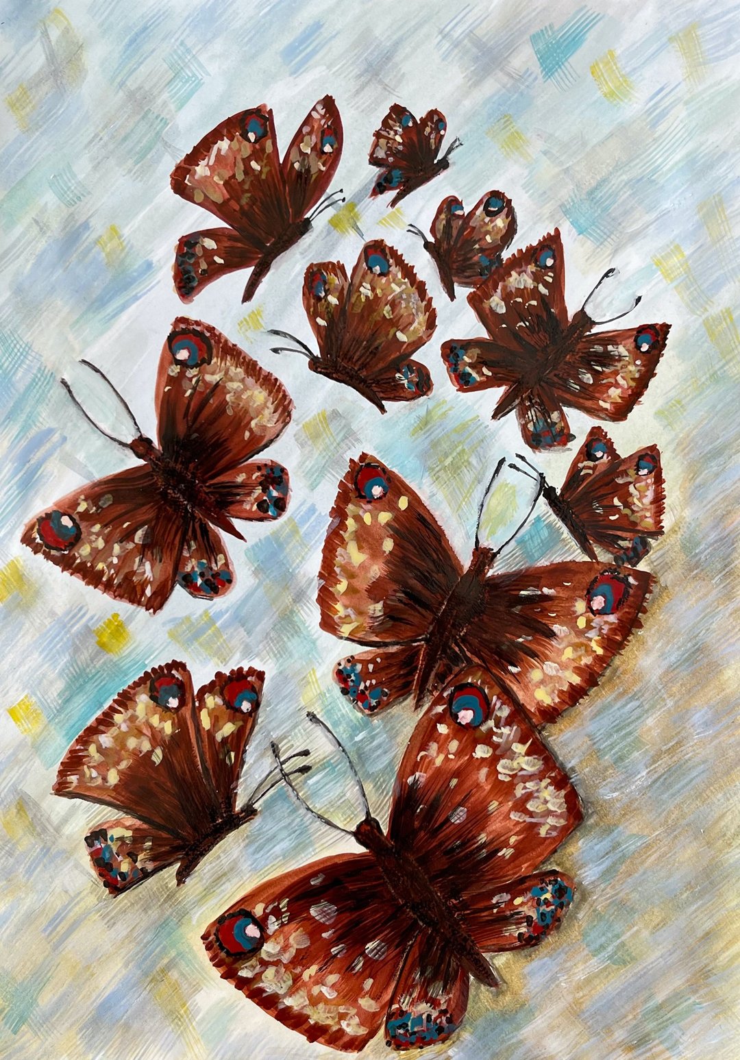 Butterflies swirl and fly over the sea coast. - 墙贴/壁贴 - 纸 