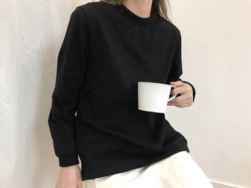 有机棉基礎款长袖打底衫卫衣 2色 I Organic Cotton Sweater - 女装上衣 - 棉．麻 