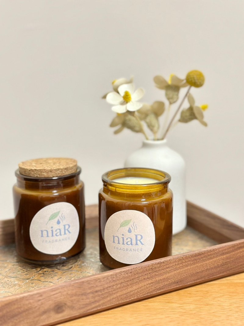 niaR Fragrance 清新绿意 台湾手工天然蜡烛 - 蜡烛/烛台 - 蜡 咖啡色