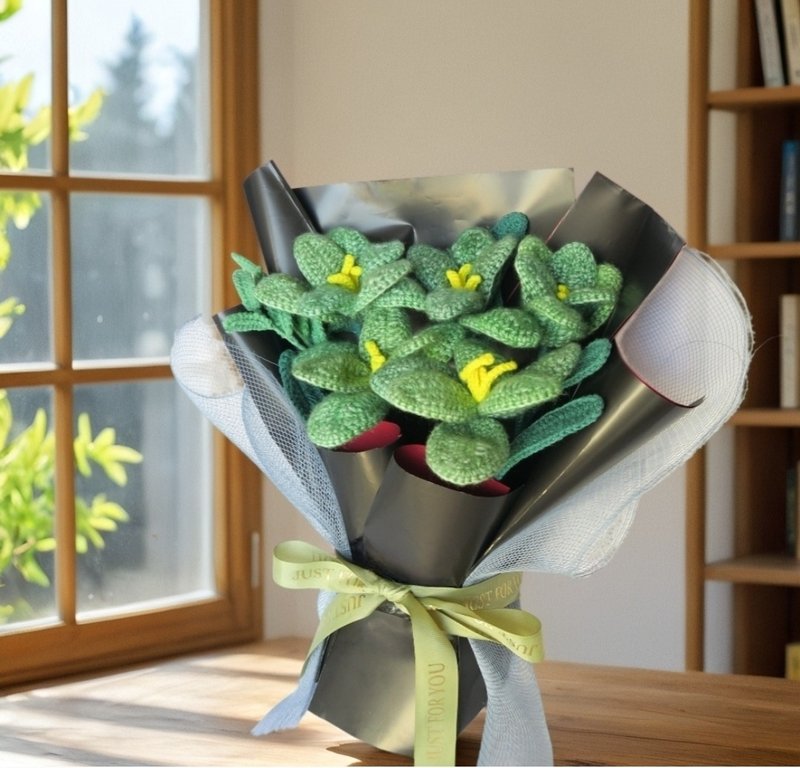 鈎织绿色郁金香 - 植栽/盆栽 - 棉．麻 绿色