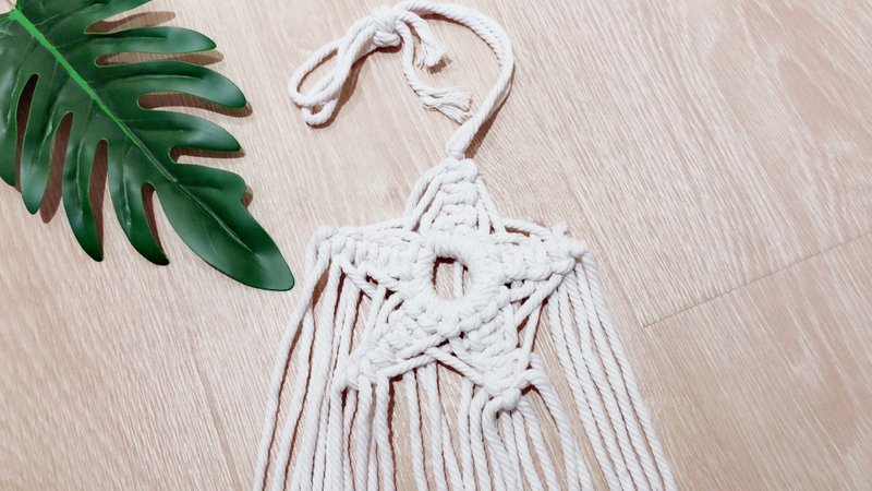 北欧风 macrame 圣诞 星星棉质手工编织卧室装饰挂饰 壁毯 壁挂 - 墙贴/壁贴 - 棉 