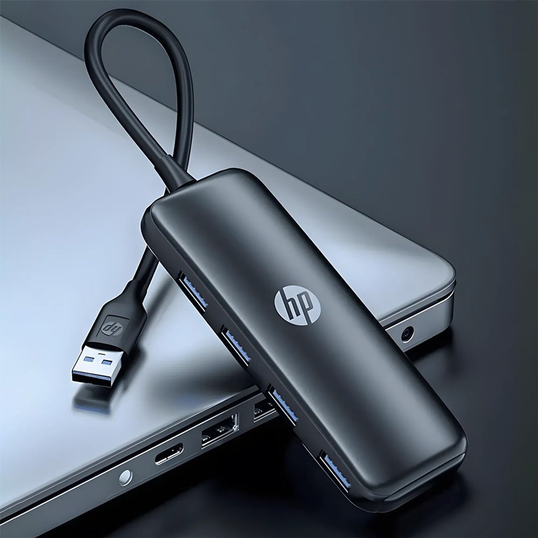 HP 惠普 DHC-CT110(V010) USB3.0 四端口集线器/转接器 - 黑色 -15cm - 电脑配件 - 其他材质 黑色