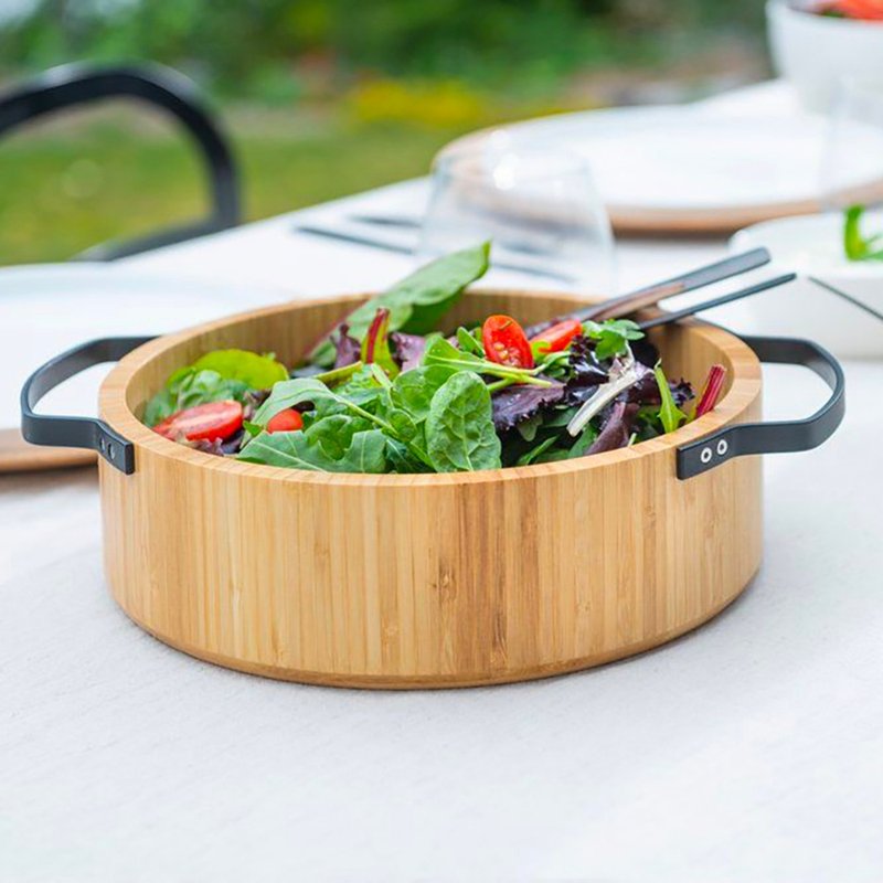 北欧风格餐厨/竹制多功能沙拉碗/水果篮/饭桶 - 盘子/餐盘/盘架 - 竹 