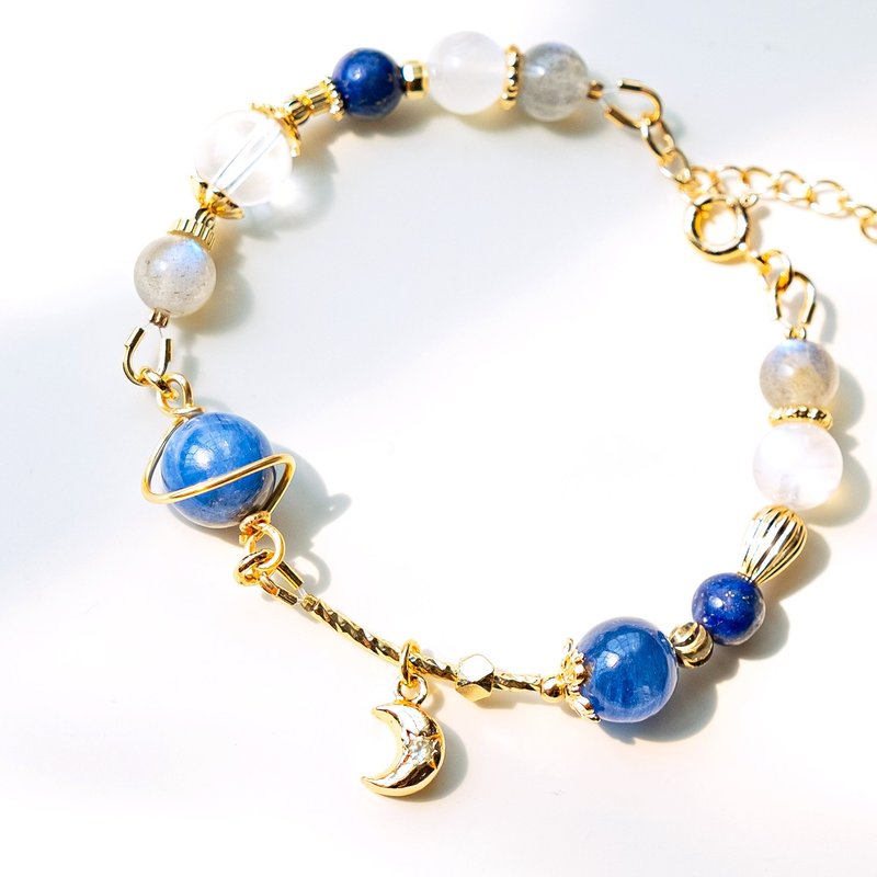 星河幻影 手链。蓝晶石 青金石 拉长石 蓝月光。专注 勇气 智慧 - 手链/手环 - 水晶 蓝色