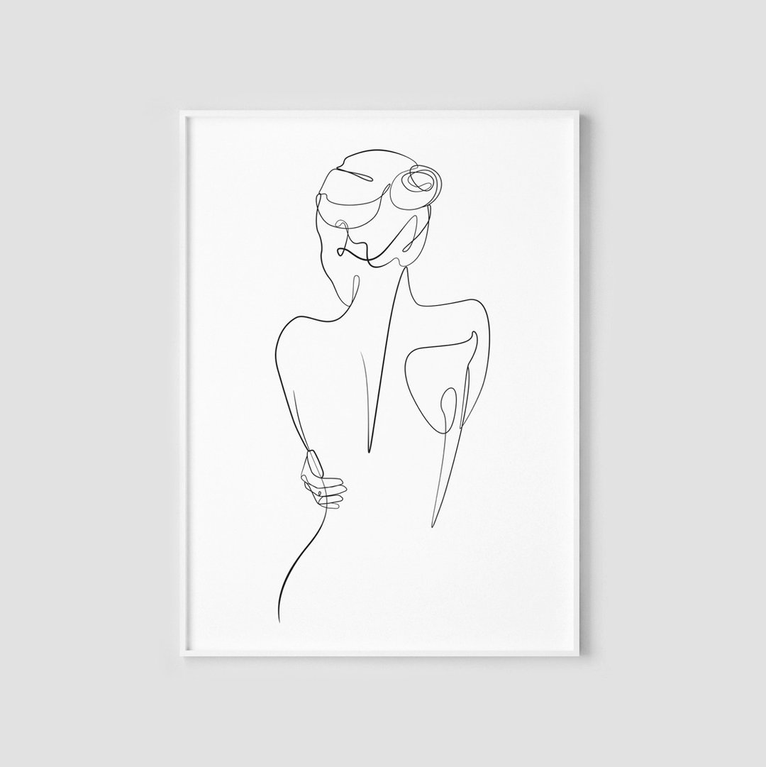 Woman one line art print, Printable wall art - Digital File Only - jpg files - 电子手绘真人画像/绘画/插画 - 其他材质 